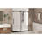 Frameless Shower Door 56-60 "W X 76" H, 1/4 "(6 Mm) Clear Tempered Glass, Explosion Proof Film, Stainless Steel Handle, Matte Black-121702891
