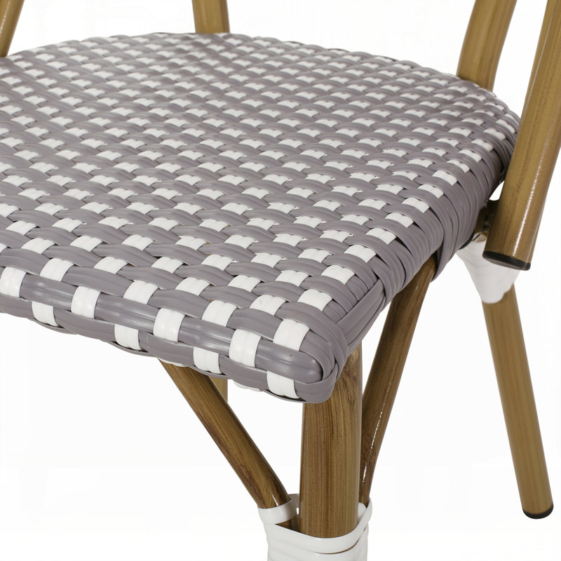 Outdoor Bistro Chairs, White/Gray