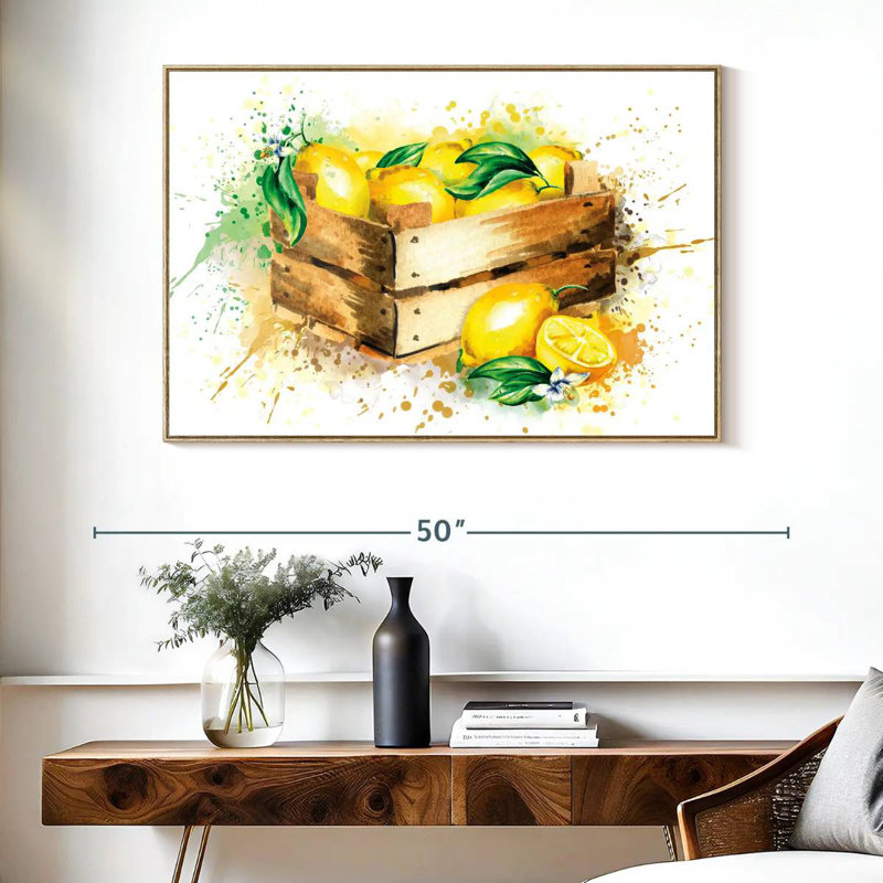 Récolte de citronnelle, Cadre flottant en bois naturel, 40 po x 27 po