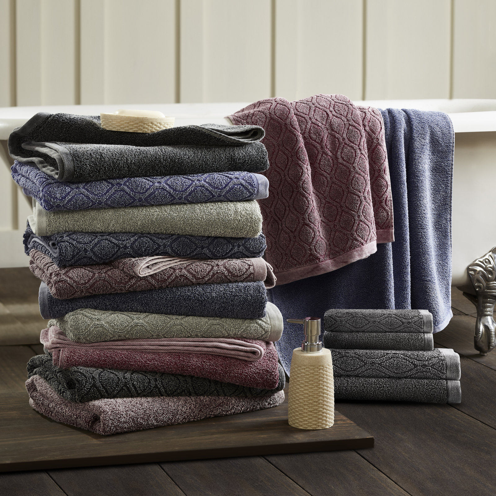 Guiness 6 Piece 100% Cotton Towel Set, Navy Blue