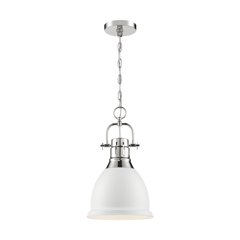 Clairview 1 - Light Single Pendant, Polished Nickel/White