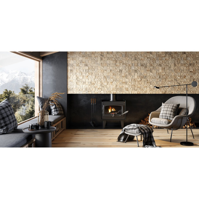 Perpetua 6x24 3D Wood Look Wall Tile, Ecru