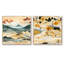 Marcellius - Ensemble de 2 collages carrés de paysages abstraits-101857071-101857072