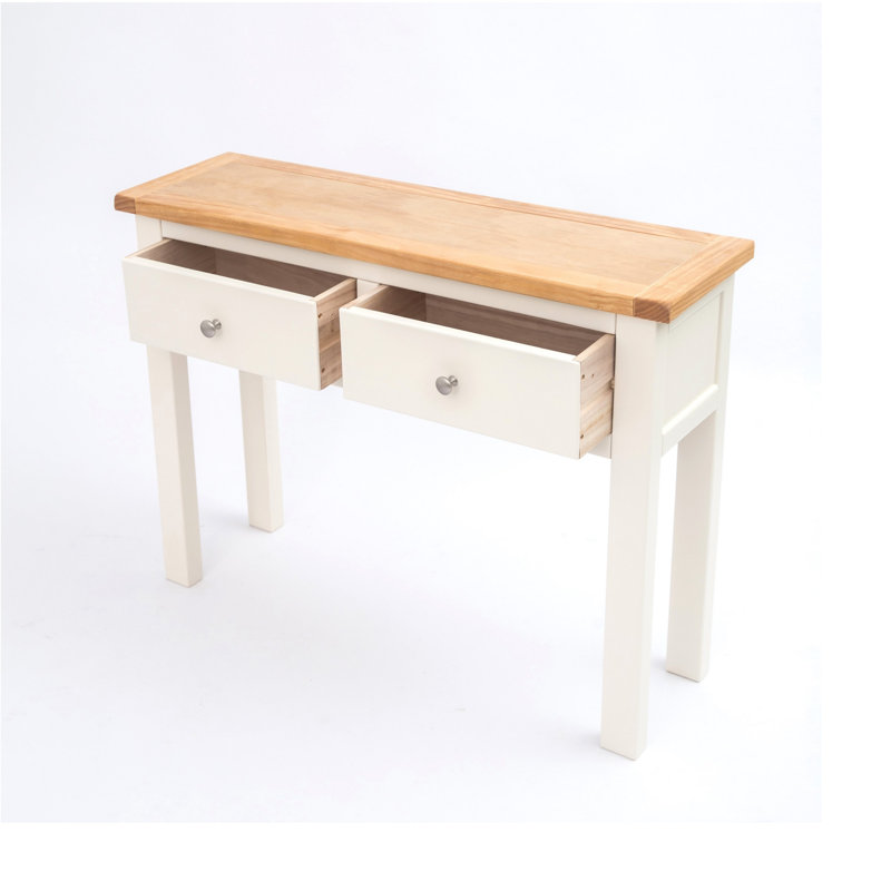 Rosewood 100cm Console Table, Off-White/Chrome