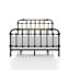 Twin Bed Frame With Hand - Brushed Gold, 7 Spindles, Full Metal, Transitional, Powder Coated, Antique Black Finish Size Frame, Black, Transitional Appearance