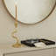 Porte-bougie en métal moderne pour décor de salon - Porte-chandelle conique décoratif pour table - 13 po, or