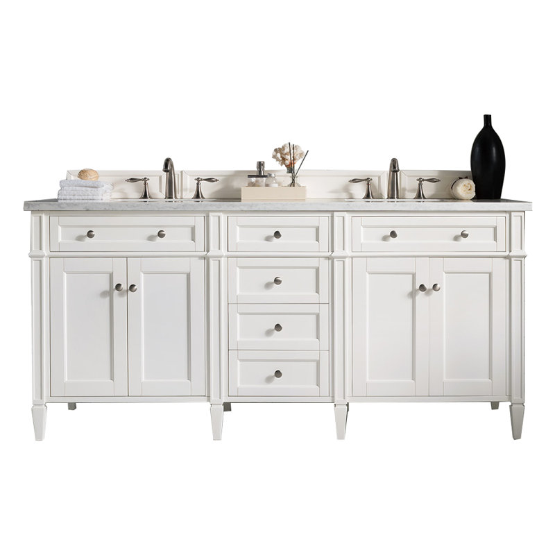 Brittany 72'' W Double Vanity, Eternal Jasmine Pearl, White