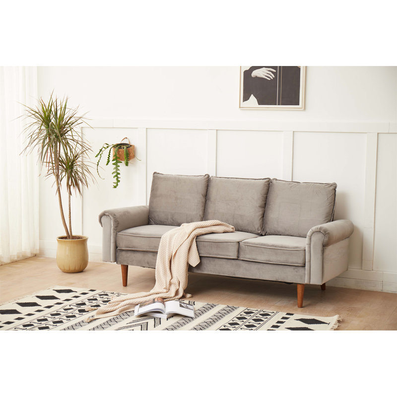 Canapé luxueux avec mousse à haute densité et structure en bois massif pour un confort et une durabilité ultimes, Gris