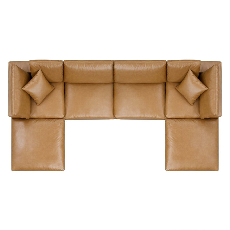 Modway Commix Vegan Leather 6-Piece Sectional Sofa