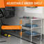 Table basse en acier inoxydable pour l'extérieur / restaurant, 24 x 36 pouces avec 2 tablettes réglables et roulettes, durable et facile à assembler
