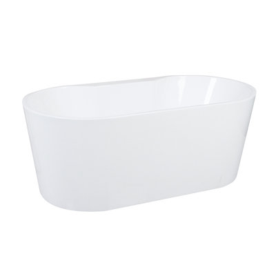 Kingston Brass Aqua Eden 55-Inch Acrylic Oval Double Ended Freestanding Tub with Drain