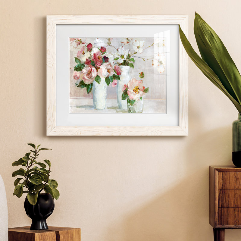Shades of Blush - Peinture encadrée, Cadre blanc, H 20 po x l 17 po x P 1,5 po