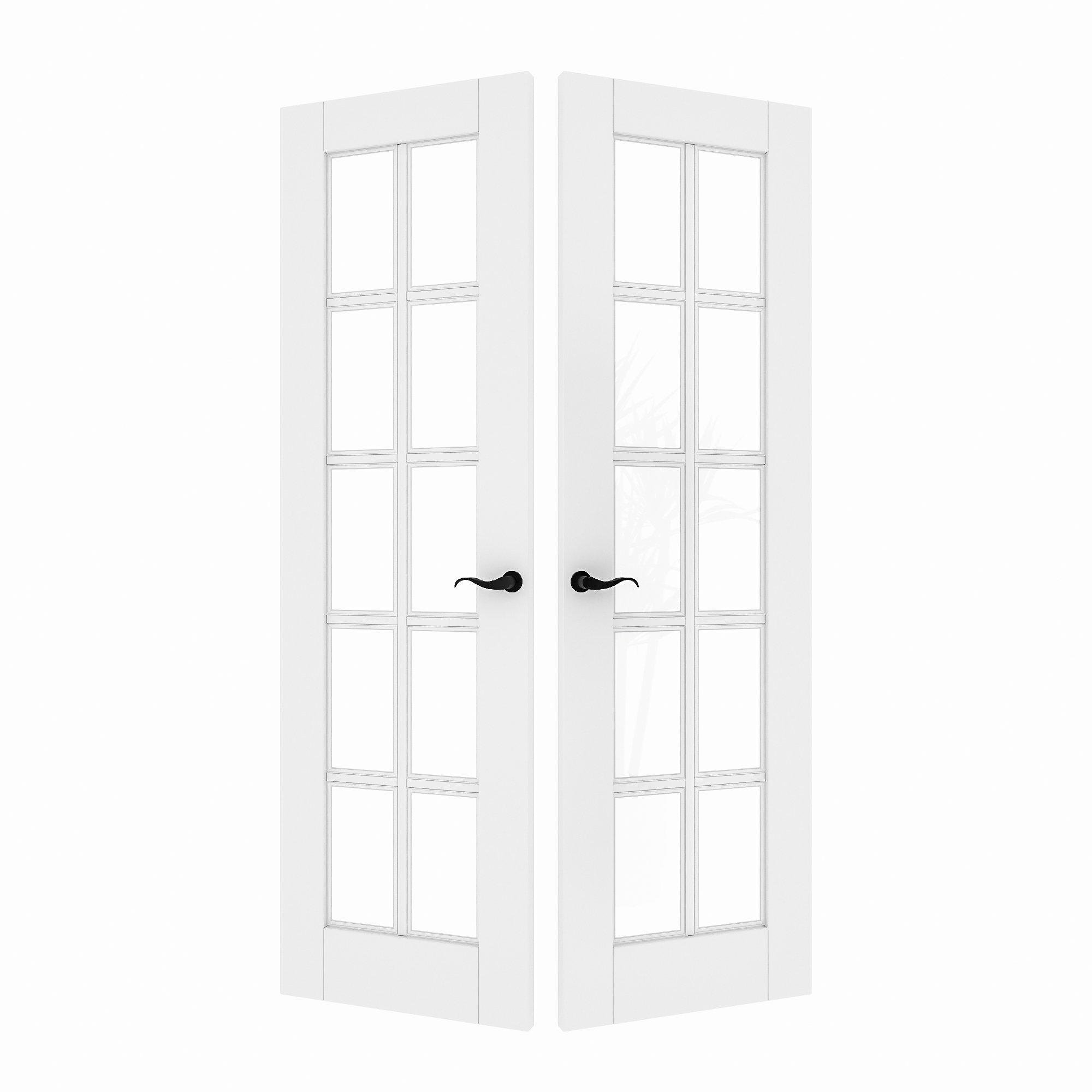ARK DESIGN 10Lite clear Glass Primed French Doors White Double Doors
