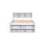 Lit blanc avec tête de lit bibliothèque, rangement sous le lit et rangement pour tête de lit double, sous le lit-36352354