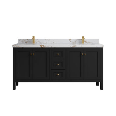 Nashville X P 22 po D Meuble-lavabo double avec 2 po Viola or quartz