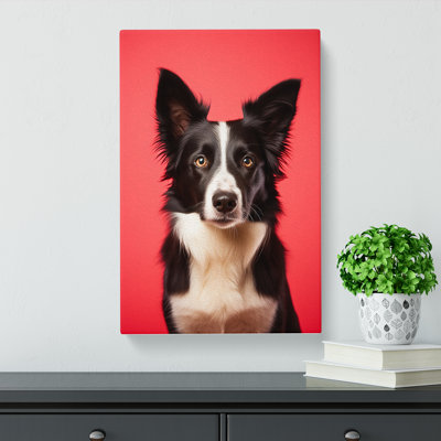 Border Collie Minimalism No.2 - Wrapped Canvas