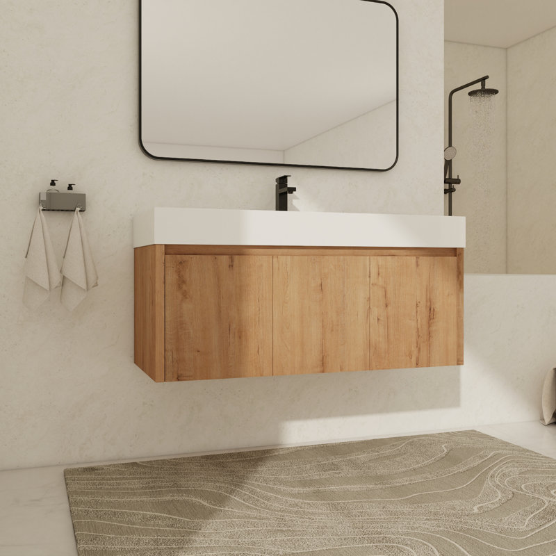 Ensemble de meuble-lavabo mural simple 47 po Tymiesha