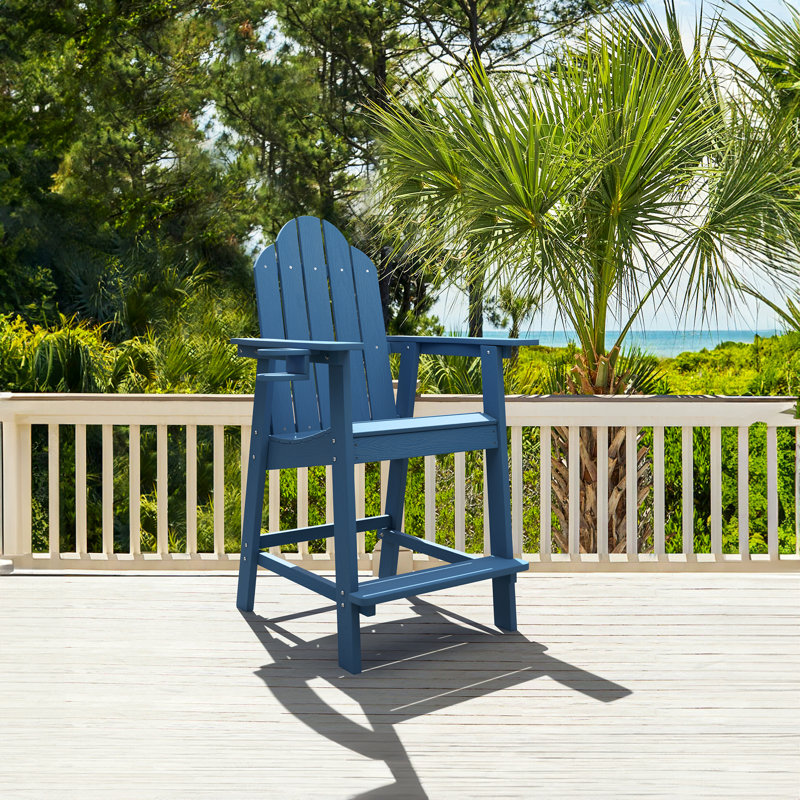 Chaise Adirondack en plastique Dutta, Bleu marine