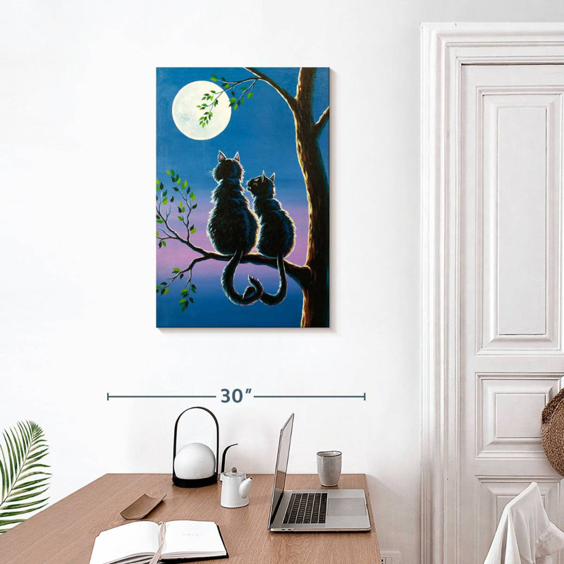 Hardie Moonlit Cat Couple, 30" H x 20" W