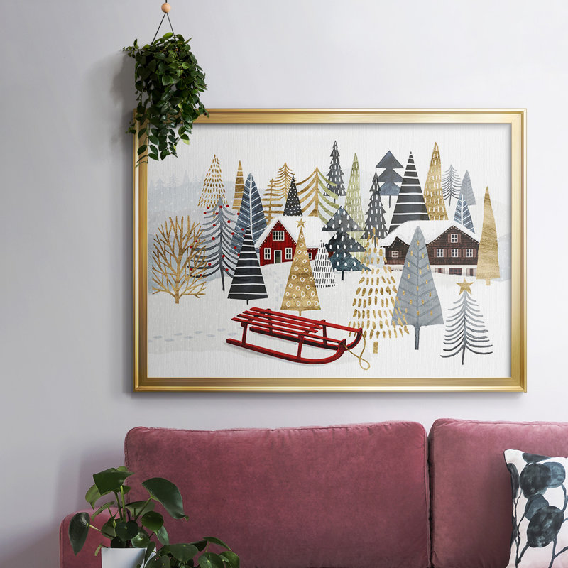 Christmas Chalet Collection A, reproduction d'art sur toile, Or, H 18 po x l 26 po x P 1,5 po