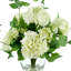 Faux Hydrangeas in Glass Vase
