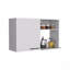 2 armoires murales, tablettes de rangement ouvertes, porte simple