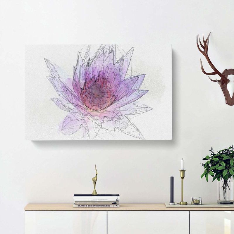 Water Lily In Abstract - Wrapped Canvas, 50cm H x 76cm W x 3cm D