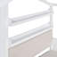 Structure de lit simple avec canapé, base de lit pour enfant avec deux tiroirs et tablette de rangement