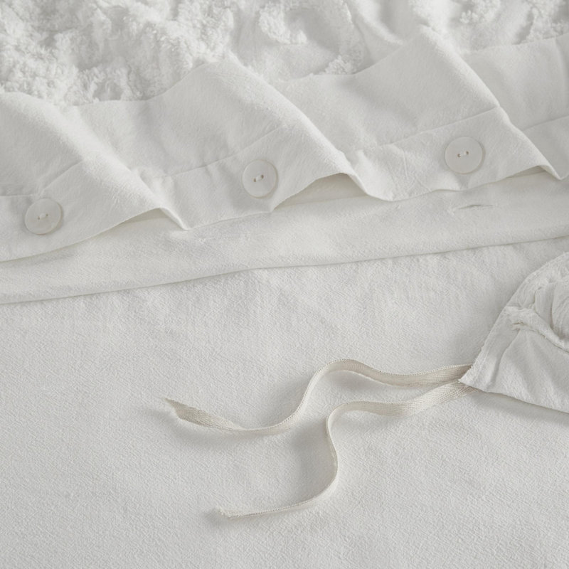 Cotton Comforter 3 Piece Set, Ivory