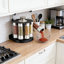 Étagère à épices avec fonction de mesure automatique, base de carrousel rotative, comprend 8 pots en plastique et étiquettes pour le rangement des armoires de cuisine