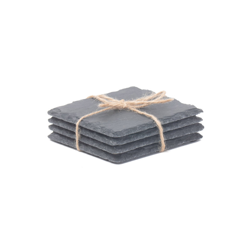 4 Piece Slate Coaster Set