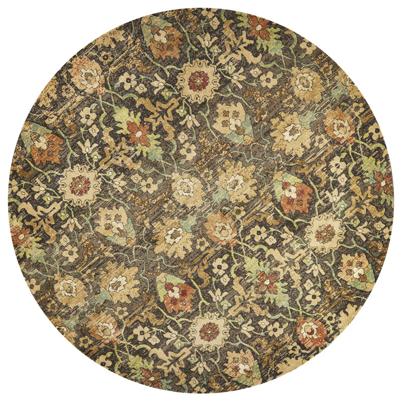 Penitas Geometric Indoor Rug, Round 9'10"
