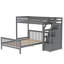 Lit mezzanine simple au-dessus d'un lit double avec escalier, gris (VIEUX SKU: SM000107AAE)
