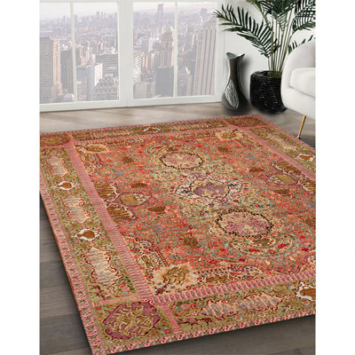 Tapis oriental brun / rouge tissé à la machine