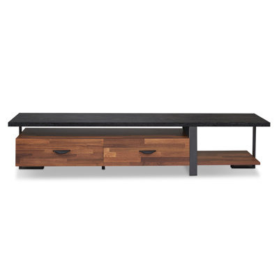 Walnut & Black Finish TV Stand