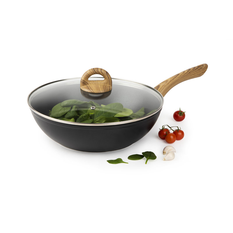Excelsa Sakura Aluminum Wok with Lid