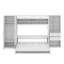 Lit escamotable double pleine grandeur avec placard, tiroirs et tablettes