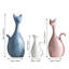 Ensemble de 3 figurines de chat en céramique, vase à sculpture abstraite moderne nordique Morandi pour console, bibliothèque, salon