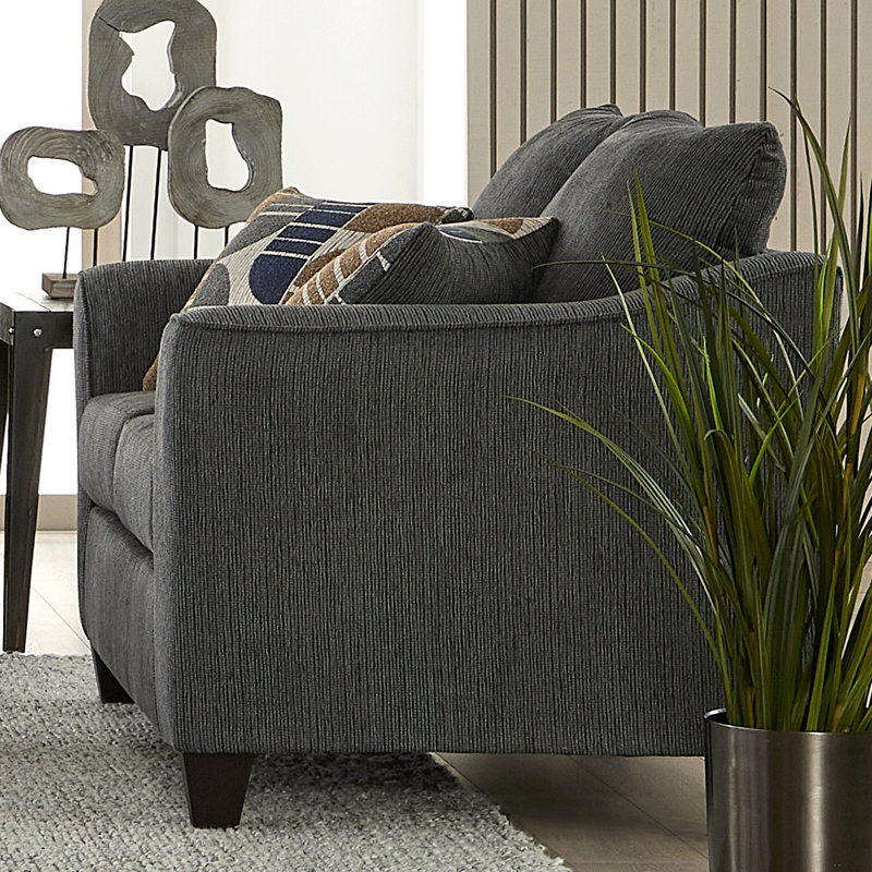  Causeuse rembourrée 1250, gris anthracite fusée, Fusée fusée