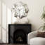 Belsy 55x55cm  Wall Clock Silver Glass Mirrored Accent Clock Polygon