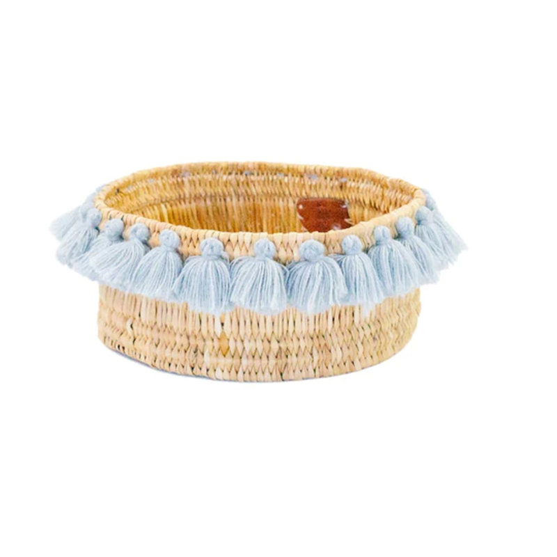 Petit panier avec pompons Séverine, gris