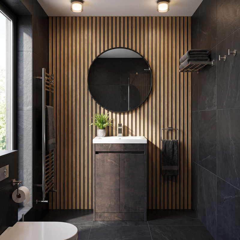 Havana Bathroom Vanity, Metallic Slate, 62 cm W
