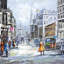 Busy Street by a Cloudy Day - Toile pour chambre à coucher