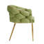 Ensemble de 2 chaises d'appoint modernes en velours vert avec pieds dorés pour le salon