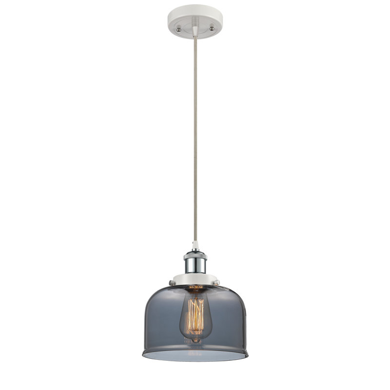 Mini luminaire suspendu à cordon 8 lumières Ballston Urban Bell, Ampoule non incluse, Plaqué couleur fumée
