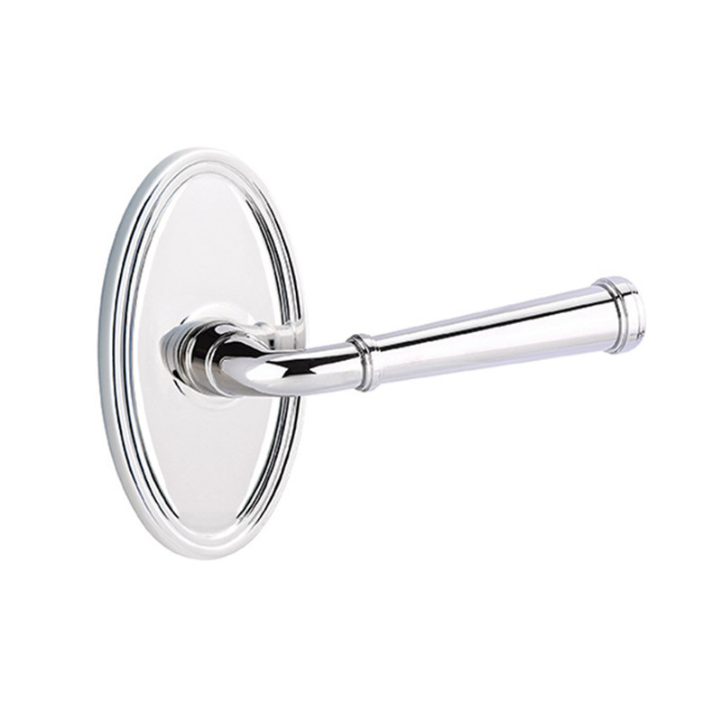 Poignée de porte avec rosette Merrimack, Droite, Chrome brillant