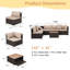 Ensemble de patio extérieur 7 pièces avec table basse WPC-186201801