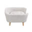 Structure de lit pour chien en velours côtelé surélevé pour petits chiens - Canapé moderne avec pieds en bois d'hévéa et coussin de soutien en mousse, beige