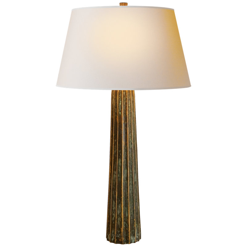 Chapman & Myers Fluted Spire Large Table Lamp, Aged Iron, Paper