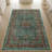 Pender Teal Fuschia Oriental Vintage Look Cotton Chenille Area Rug-1154587925